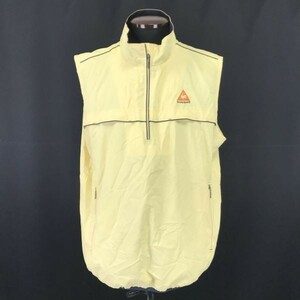 le coq sportif/ルコック★ゴルフ/ハーフジップベスト/ジャケット【Mens size -LL/黄/yellow】裏地メッシュ/jacket/vest◆BH87