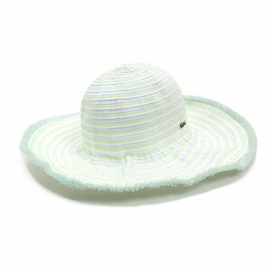 n■ラコステ/LACOSTE ガーデンハット 帽子【57cm】白/MENS/127【中古】■