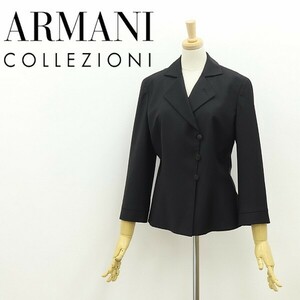 国内正規品◆ARMANI COLLEZIONI アルマーニ コレッツォーニ シルク混 ストレッチ 3釦 ジャケット 黒 ブラック 40