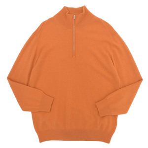 【本物保証】 超美品 エルメス HERMES セーター メンズ カシミヤ カシミア オレンジ エルメスカラー