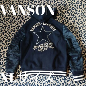 VANSON バンソン ワンスター スタジャン フード付き XLサイズ 