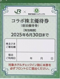 JR東日本 東急不動産 コラボ株主優待券 宿泊優待券 2025/6/30　 