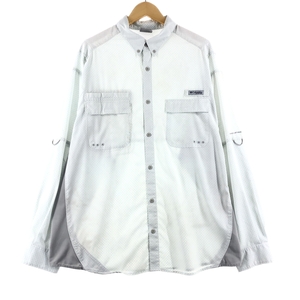 古着 コロンビア Columbia PFG ボタンダウン 総柄 長袖 フィッシングシャツ メンズXXL /eaa373238 【SS2403】