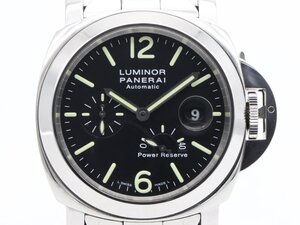 【 パネライ PANERAI 】 腕時計 PAM00090 ルミノール パワーリザーブ SS 自動巻 44mm 黒文字盤 メンズ 保・箱 新着 70336-1