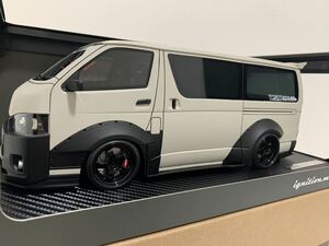 イグニッションモデル 1/18 T・S・D WORKS HIACE トヨタ ハイエース Matte Sand Beige With Roof Rack IG2811 ignition model