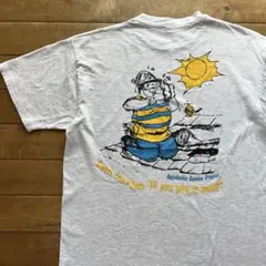 90s Hanes Tシャツ ASP 非政府組織 バックプリント イラスト