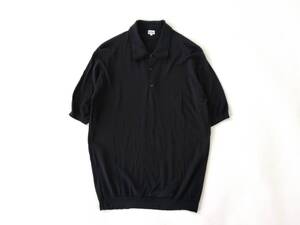 希少美品 80s90s Paul Smith 英国製 John Smedley？ 旧タグ ニットポロ コットン100% ブラック!! サイズ◎ L ISIS Euro Vintage England