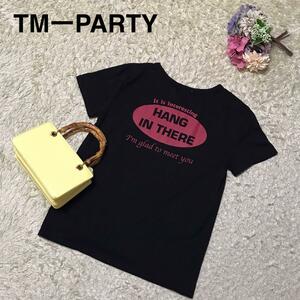 【美品】TM-PARTY バックプリントTシャツ ブラック　Ｌ204