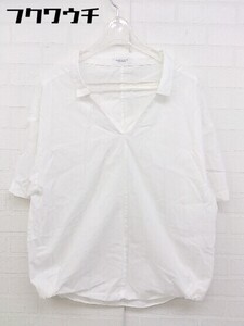 ◇ BEAUTY&YOUTH ビューティ&ユース UNITED ARROWS Vネック 五分袖 シャツ ブラウス ホワイト レディース