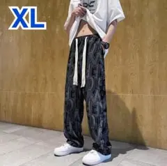 【残りわずか】スウェット パンツ XL ブラック 黒 ロゴ 個性的 カジュアル