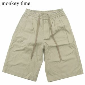 monkey time モンキータイム ユナイテッドアローズ 春夏 ハーフ ショート ワイド イージー パンツ Sz.L　メンズ ベージュ　A3B02046_4#P