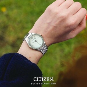 ☆CITIZEN シチズン シルバー クリスタル 海外モデル レディース 日本製クオーツ 時計 el3081-58a