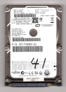 ☆ Fujitsu MHY2040BH 2.5インチ 40GB SATA HDD 中古 Disk41 ☆