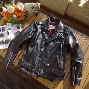 マロンレザー服装山羊革レザージャケット シープスキン 羊 メンズファッション バイクレザー ライダースレザー S ~ 5xl