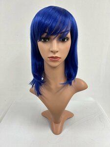 Wigs2you C-001 青色 コスプレウィッグ アニメ アイドル風 耐熱コスプレウィッグ★シンプルなミディアムスタイル