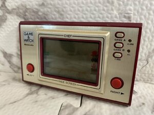 ※○H847/【箱なし・本体のみ】GAME&WATCH(ゲーム&ウォッチ) WIDE SCREEN「CHEF(シェフ)」FP-24 赤 Nintendo/任天堂/1円～