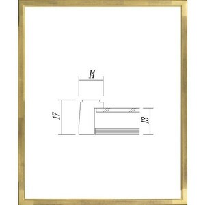 デッサン用額縁 木製フレーム アクリル仕様 7513 四ッ切サイズ ゴールド