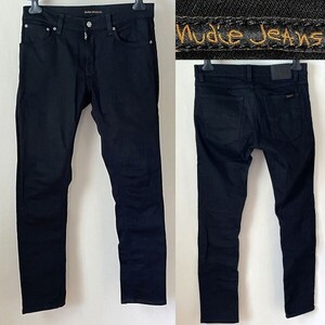 ★【定価28600円】 NudieJeans ヌーディージーンズ Tight Terry タイトテリー EVER BLACK ストレッチ ブラックデニムパンツ W31 L30