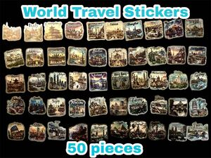 World Travel Stickers 50枚 防水ステッカー シール スマホ パソコン スケボ スノボ キャリーケース