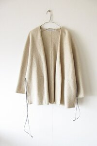 未使用 2023-24AW TENNE HANDCRAFTED MODERN / テンハンドクラフテッドモダン no collar knit jacket F BEIGE / ニットジャケット