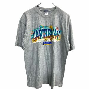 Royal Caribbean 半袖 プリントTシャツ Lサイズ グレー コットン 古着卸 アメリカ仕入 t2405-3363