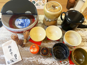 茶道 椀など色々セット まとめ 茶碗 茶筅 湯入 茶筒(棗) 茶巾 水指 茶道具セット