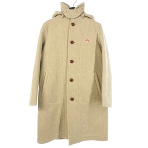 ダントン DANTON WOOL MOSSER ウールモッサ フーデッドロングコート ロゴ くるみボタン 34 ベージュ #20A-SL-001 レディース