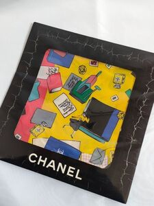 U468 1円～ 中古品 シャネル CHANEL 大判 スカーフ ココマーク ブック 本 手紙 総柄 シルク 白タグ無し レディース ファッション