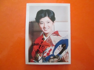 アイドル カード★山口百恵_羽子板（1970年代_小型プロマイド_昭和レトロ・駄菓子屋・サイン・山勝）ｚｈ