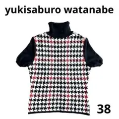 yukisaburo watanabe 千鳥格子 半袖ニット セーター 38