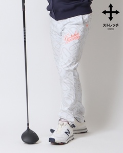 ★未使用★ガッチャ ゴルフ GOTCHA GOLF ストレッチ ビッグロゴ　総柄　ゴルフロングパンツ 春夏秋用 XXL 　ウエスト90cm 定11,990円 