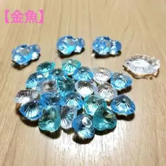 アクリルアイス　ハート　青　水色　クリア　金魚