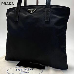 787【極美品】プラダ　PRADA 三角ロゴ　ナイロン　レザー　革　ブラック　黒　トートバッグ　ハンド　手提げ　 肩掛け　ワンショルダー