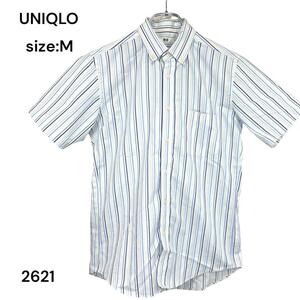 UNIQLO ユニクロ　シャツ　トップス　半袖　ストライプ　Ｍ　ビジネス