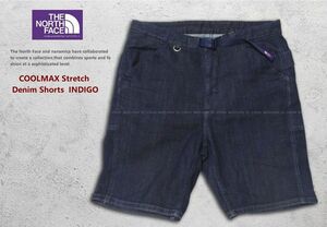 ■ THE NORTH FACE PURPLE LABEL "COOLMAX Stretch Denim Shorts" INDIGO 32 ■