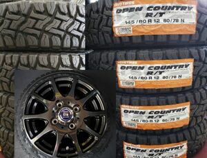 【2024年製】TOYO OPEN COUNTRY R/T 145/80R12 80/78N+TIRADO ETA 4本総額 50400円　車検対応　安心のJWL-T規格