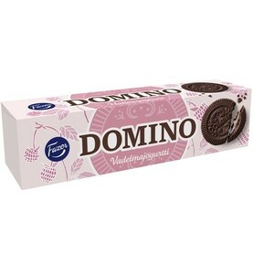 Fazer Domino ファッツェル ドミノ ラズベリー ヨーグルト味 ビスケット 14箱×175g フィンランドのお菓子です