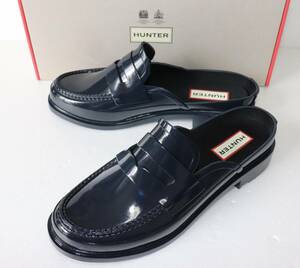 定価16500 新品 本物 HUNTER 靴 BACKLESS GLOSS PENNY LOAFER ハンター WFF1060RGL JP22 UK3 US5 EU36 6045