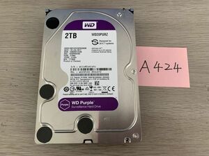 送料無料 WD20PURZ-85GU6Y0 HDD Purple 2TB 3.5インチ SATA HDD2TB 使用時間9329H★A424