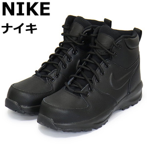 NIKE (ナイキ) BQ5372 ナイキ マノア レザー レディース スニーカー 001 ブラックxブラック NK635 24.5cm