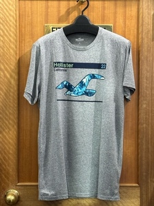 M Hollister ホリスター Tシャツ USA直輸入 Mサイズ 新品未使用品 送料無料 海外直輸入品 グレー 霜降り 半袖Tシャツ メンズTシャツ 半袖