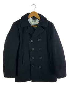 Schott◆PEA JACKET/740N/ピーコート/-/ウール/BLK/無地/7408/USA製//