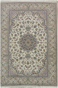 ペルシャ絨毯 カーペット ウール シルク 手織り 高級 ペルシャ絨毯の本場 イラン ナイン産 中型サイズ 215cm×150cm 本物保証 直輸入