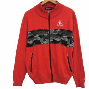 ☆le coq sportif ルコックスポルティフ ニットジップジャケット フルジップ ゴルフに メンズ 日本製 L 1円スタート