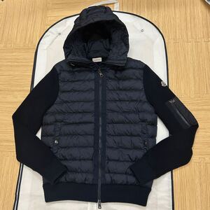 【美品】【最安値】 MONCLER モンクレールハイブリッドダウンジャケット　ダークネイビー　XL