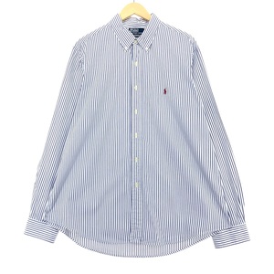 古着 90年代 Ralph Lauren POLO RALPH LAUREN CUSTOM FIT 長袖 ボタンダウンストライプシャツ メンズXL ヴィンテージ /eaa453713