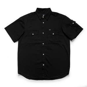 OLD STUSSY ポケットシャツ L 紺タグ アメリカ製 ステューシー 90年代 オールド 半袖 ブラック 黒 MADE IN USA