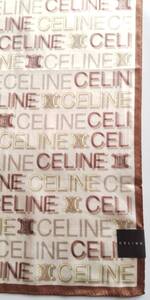 ★未使用タグシール付き★CELINEセリーヌ★ハンカチ★ベージュに、全面CELINE、ロゴ柄。★５０センチ