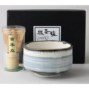 美濃焼！　☆春霞・抹茶茶碗＆茶筅セット☆ Ｖ4039-7 茶道具 新品 茶器 ギフト