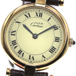 ジャンク ★1円スタート★ カルティエ CARTIER ヴァンドーム SV925 24MM クォーツ レディース _407810